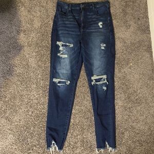 American Eagle Dark Denim Ripped Jeans